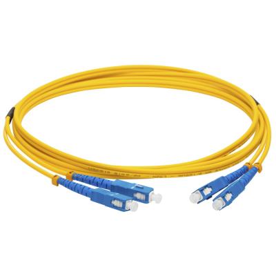 Комм. шнур оптический Lanmaster, Duplex SC/SC (UPC/UPC), OS2 9/125, LSZH, 2м, синий хвостовик, цвет: жёлтый