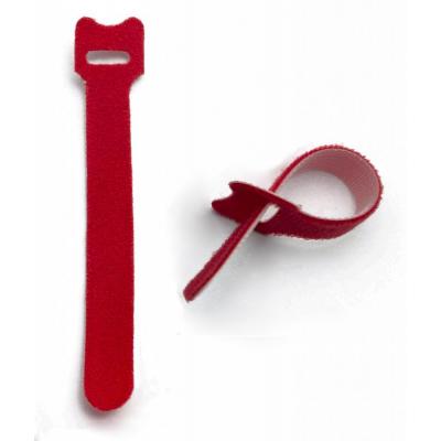 Стяжка кабельная на липучке Hyperline WASN, открывающаяся, 14 мм Ш, 310 мм Д, 10 шт, материал: полиамид, цвет: красный