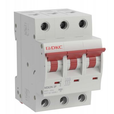 Автоматический выключатель DKC YON max, 3 модуль, C класс, 3P, 16А, 6кА, (DKC.MD63N-3PC16)