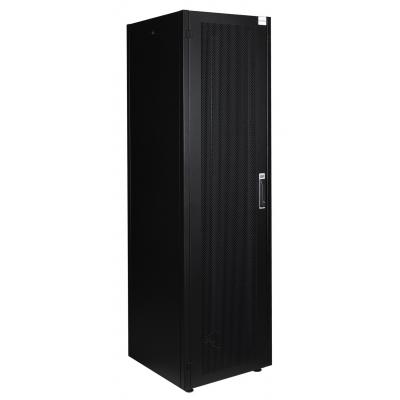 Шкаф серверный напольный Datarex, IP20, 42U, 2010х600х600 мм (ВхШхГ), дверь: перфорация, боковая панель: сплошная съемная, разборный, цвет: чёрный