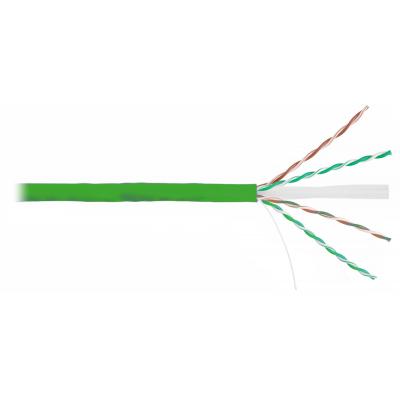 Кабель витая пара Nikolan, LSZH (нг(A)-HF), U/UTP, кат. 6, проводник Ø 0,55мм, 305м, барабан, тип прокладки: внутри зданий, цвет: зелёный