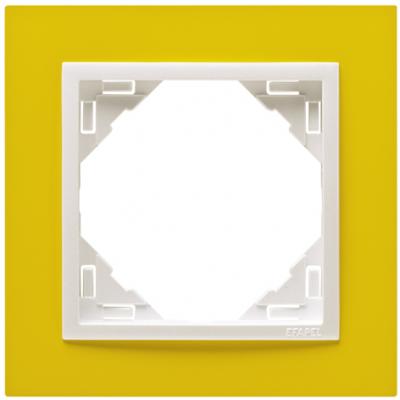 Рамка Efapel Logus90, 1 пост, плоская, универсальная, цвет: жёлтый/лёд (90910 TRG)