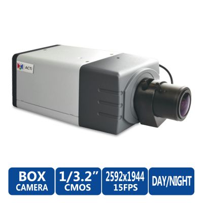 Корпусная IP-камера ACTi 5Mp, CMOS, 0,05лк, 2592х1944, 15 к/с, 70,9°-29,2°, PoE Class 2 (D22 f) 