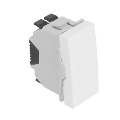 Выключатель Efapel QUADRO 45, одноклавишный, без подсветки, 10А, 45х22,5 мм (ВхШ), цвет: белый матовый, 1 модуль (45010 SBM)