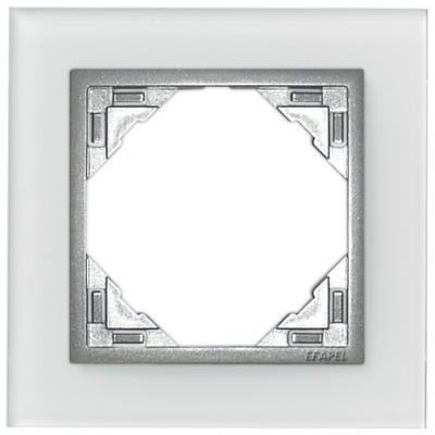 Рамка Efapel Logus90, 1 пост, плоская, универсальная, цвет: стекло/алюминий (90910 TCA)