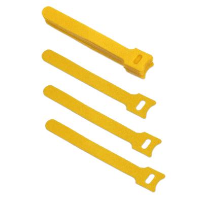 Стяжка кабельная на липучке Cabeus, открывающаяся, 14 мм Ш, 135 мм Д, 10 шт, материал: полиамид, цвет: жёлтый