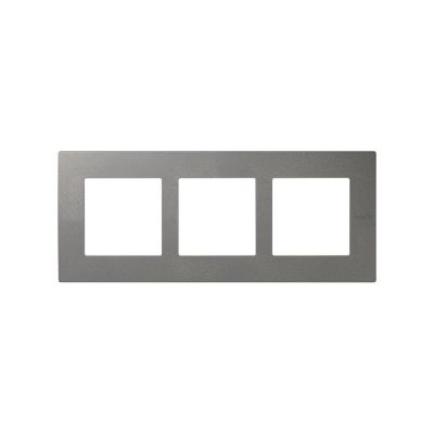 Рамка Simon Simon 27 Play, 3 поста, 100х242 мм (ВхШ), плоская, универсальный, цвет: серый (2705630-063)