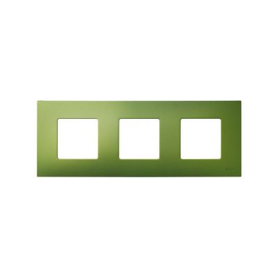 Рамка Simon Simon 27 Play, 3 поста, 86х236 мм (ВхШ), плоская, универсальный, цвет: зелёный (2700637-084)