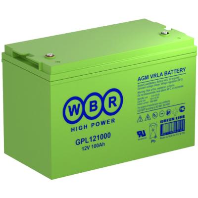 Аккумулятор для ИБП WBR GPL, 329,5х172,3х222 мм (ВхШхГ),  необслуживаемый свинцово-кислотный,  12V/100 Ач, (GPL121000 WBR)