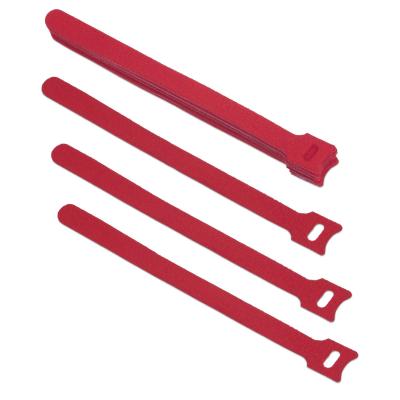 Стяжка кабельная на липучке Cabeus, открывающаяся, 14 мм Ш, 150 мм Д, 10 шт, материал: полиамид, цвет: красный