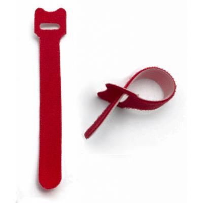 Стяжка кабельная на липучке Hyperline WASN, открывающаяся, 15 мм Ш, 180 мм Д, 10 шт, материал: полиамид тканное плетение, цвет: красный