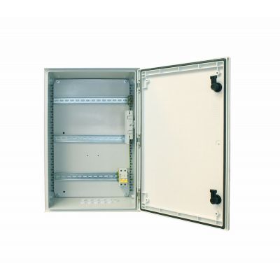 Шкаф уличный всепогодный укомплектованный настенный OSNOVO, IP66, корпус: пластик, 600х400х230 мм (ВхШхГ), цвет: серый