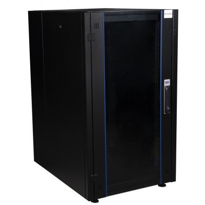 Шкаф телекоммуникационный напольный Datarex, IP20, 26U, 1299х600х800 мм (ВхШхГ), дверь: стекло, боковая панель: сплошная съемная, разборный, цвет: чёр