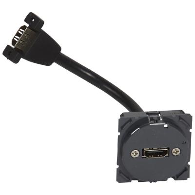 Розетка аудио/видео Legrand Celiane, 1x HDMI (Type A), IP40, 82х93 мм (ВхШ), цвет: чёрный, (LEG.067377)