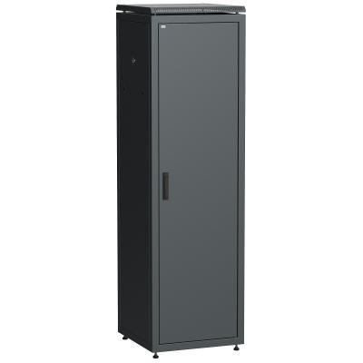 Шкаф телекоммуникационный напольный ITK LINEA N, IP20, 42U, 2055х600х800 мм (ВхШхГ), дверь: металл, боковая панель: сплошная съемная, разборный, цвет: