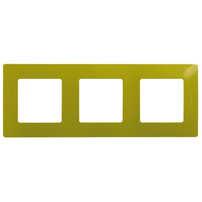 Рамка Legrand Etika, 3 поста, 86х157х10 мм (ВхШхГ), плоская, универсальный, цвет: зеленый папоротник (LEG.672543)