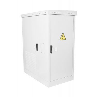 Шкаф уличный всепогодный укомплектованный напольный ЦМО ШТВ-2-Т1-MC1, IP54, 12U, 700х1000х600 мм (ВхШхГ), дверь: металл, цвет: серый, (ШТВ-2-12.10.6-4