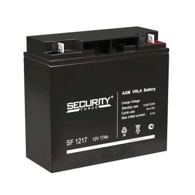 Аккумулятор для ИБП Security Force SF, 167х76х182 мм (ВхШхГ) 12 V 17 Ач, цвет: чёрный, (SF 1217)