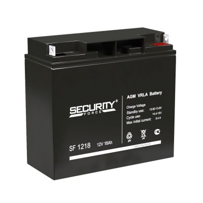 Аккумулятор для ИБП Security Force SF, 167х76х182 мм (ВхШхГ) 12 V 18 Ач, цвет: чёрный, (SF 1218)