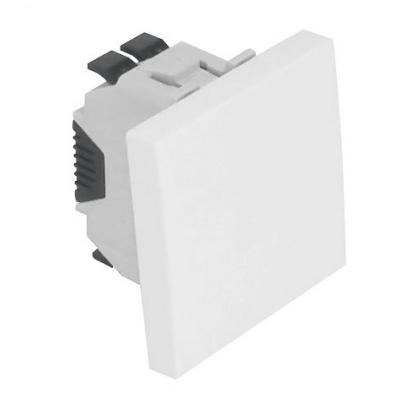 Выключатель-кнопка Efapel QUADRO 45, одноклавишный, без подсветки, 10А, 45х45 мм (ВхШ), цвет: белый матовый, 2 модуля (45151 SBM)