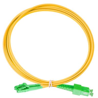Комм. шнур оптический Eurolan Tight Buffer, Duplex SC/LC (APC/APC), OS2 9/125, LSZH (нг(A)-HF), 3м, зелёный хвостовик, цвет: жёлтый