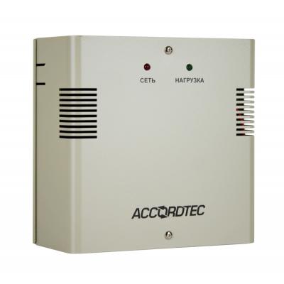 Блок питания AccordTec, металл, цвет: серый, ББП-60 , для ОПС, видео, СКУД, (AT-02393)