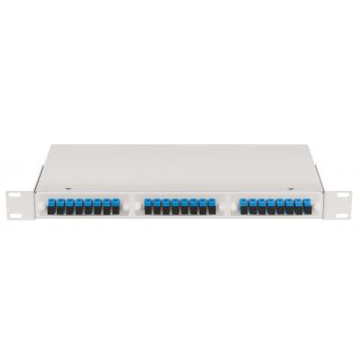 Комм. панель ВО Nikomax NMF, 1HU, портов: 24 SC/UPC OS2, установлено адаптеров: 24невыдвижная, прямая, цвет: серый