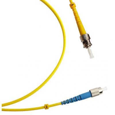 Комм. шнур оптический Hyperline, Simplex FC/ST (UPC), OS2 9/125, LSZH, 10м, Ø 2мм, синий хвостовик, цвет: жёлтый