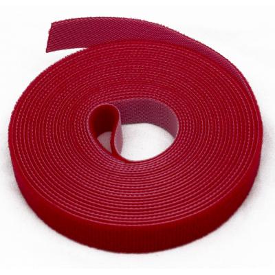 Лента липучая Hyperline WASNR, открывающаяся, 16 мм Ш, 5 000 мм Д, материал: полиамид тканное плетение, цвет: красный