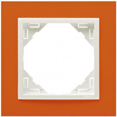 Рамка Efapel Logus90, 1 пост, плоская, универсальная, цвет: оранжевый/лёд (90910 TJG)