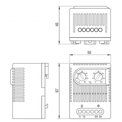Терморегулятор двойной для нагревателя и вентилятора 