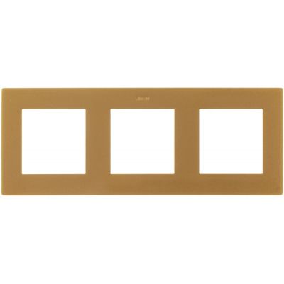 Рамка Simon Simon 24 Harmonie, 3 поста, 227х85 мм (ВхШ), плоская, универсальный, цвет: золото (2400630-166)
