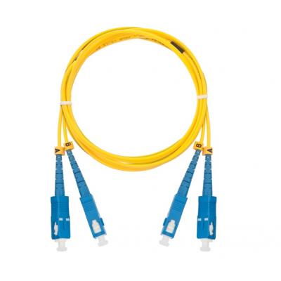 Комм. шнур оптический Nikomax, Duplex SC/SC (UPC/UPC), OS2 9/125, LSZH, 1м, Ø 2мм, синий хвостовик, цвет: жёлтый