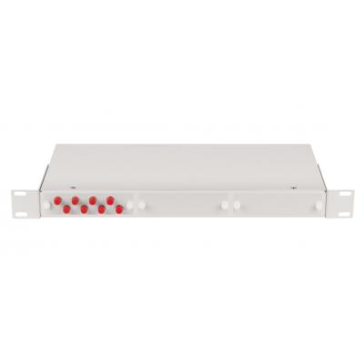 Комм. панель ВО Nikomax NMF, 1HU, портов: 24 FC/UPC OS2, установлено адаптеров: 8невыдвижная, прямая, цвет: серый