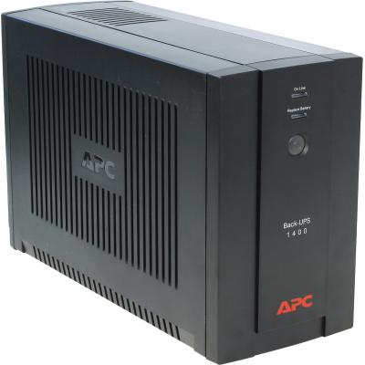 ИБП APC Back-UPS, 1400ВА, шнур 1.2 метра, линейно-интерактивный, напольный, 130х336х215 (ШхГхВ), 230V,  однофазный, Ethernet, (BX1400UI)