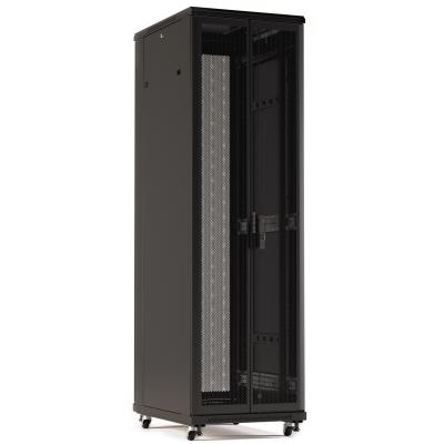 Шкаф серверный напольный Hyperline TTR, IP20, 42U, 2055х600х800 мм (ВхШхГ), дверь: двойная распашная, перфорация, боковая панель: сплошная съемная, со