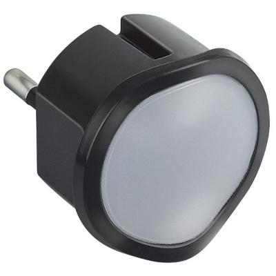 Светильник в розетку Legrand, 2к, 10А, цвет: чёрный, со светорегулятором