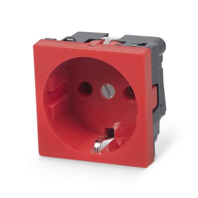 Розетка электрическая Cabeus, 2к+З, 16А, 45х45 мм (ВхШ), цвет: красный