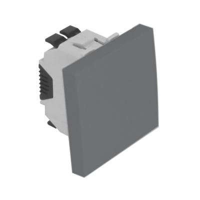 Выключатель-кнопка Efapel QUADRO 45, одноклавишный, без подсветки, 10А, 45х45 мм (ВхШ), цвет: алюминий, 2 модуля (45151 SAL)