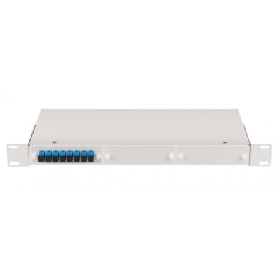 Комм. панель ВО Nikomax NMF, 1HU, портов: 24 SC/UPC OS2, установлено адаптеров: 8невыдвижная, прямая, цвет: серый