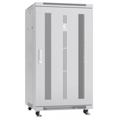 Шкаф серверный напольный Cabeus, IP20, 27U, 1388х600х800 мм (ВхШхГ), дверь: перфорация, разборный, цвет: серый