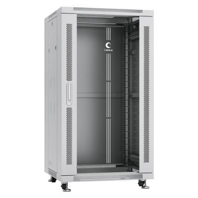 Шкаф телекоммуникационный напольный Cabeus, IP20, 22U, 1166х600х1000 мм (ВхШхГ), дверь: стекло, разборный, цвет: серый