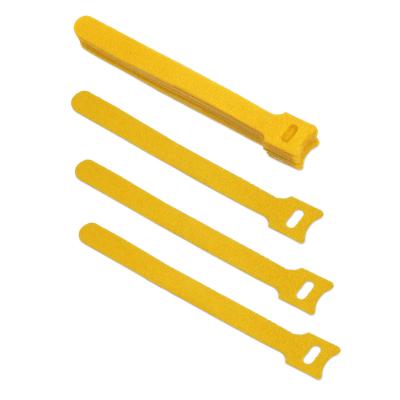 Стяжка кабельная на липучке Cabeus, открывающаяся, 14 мм Ш, 150 мм Д, 10 шт, материал: полиамид, цвет: жёлтый