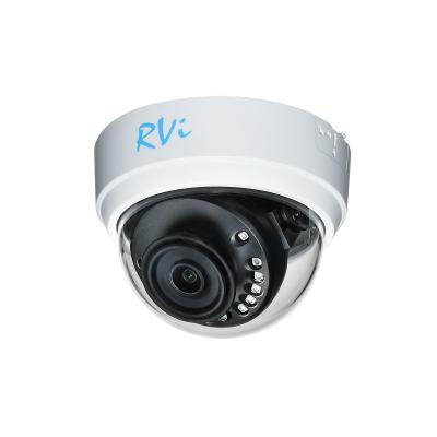Аналоговая видеокамера RVI, купольная, помещение, 2Мп, 1/2,7’, 1920х1080, 25к/с, ИК, AHD; CVBS; CVI; TVI, об-в:2,8мм, белый, RVi-1ACD200 (2.8) white