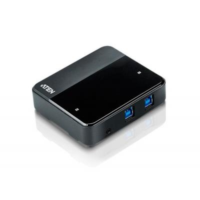 Переключатель KVM Aten, портов: 2, 26,8х93х93,7 мм (ВхШхГ), USB, цвет: чёрный