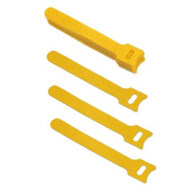 Стяжка кабельная на липучке Cabeus, открывающаяся, 14 мм Ш, 125 мм Д, 10 шт, материал: полиамид, цвет: жёлтый