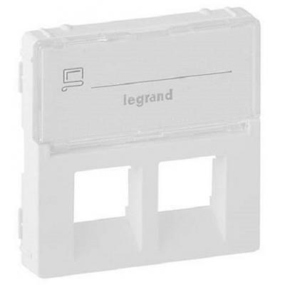 Лиц. панель розеточная Legrand Valena Life, 2х RJ45, 58х51 мм (ВхШ), плоская, с держателем маркировки для розетки RJ45, цвет: белый (LEG.755480)
