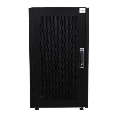 Шкаф серверный напольный Datarex, IP20, 26U, 1299х600х600 мм (ВхШхГ), дверь: перфорация, боковая панель: сплошная съемная, разборный, цвет: чёрный