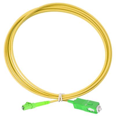 Комм. шнур оптический Eurolan Tight Buffer, Simplex SC/LC (APC/APC), OS2 9/125, LSZH (нг(A)-HF), 3м, зелёный хвостовик, цвет: жёлтый