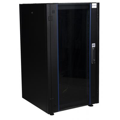 Шкаф телекоммуникационный напольный Datarex, IP20, 26U, 1299х600х600 мм (ВхШхГ), дверь: стекло, боковая панель: сплошная съемная, разборный, цвет: чёр